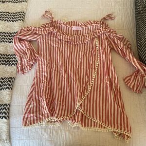 Size small red and white stripes pink Lily shirt